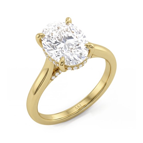 Nimbus - ovale moissanite verlovingsring met hidden halo