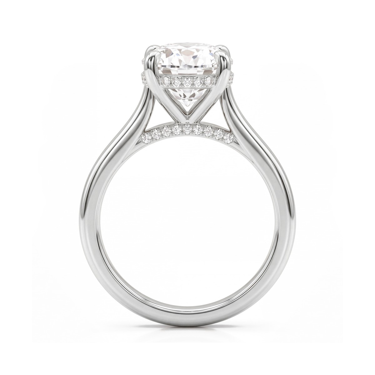 Nimbus - ovale moissanite verlovingsring met hidden halo