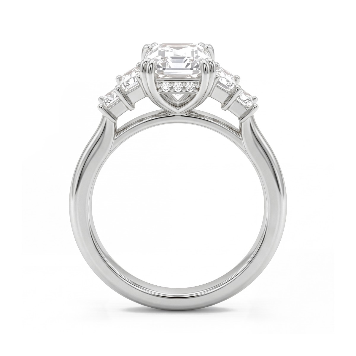 Mosaic - emerald cut moissanite ring met vijf stenen