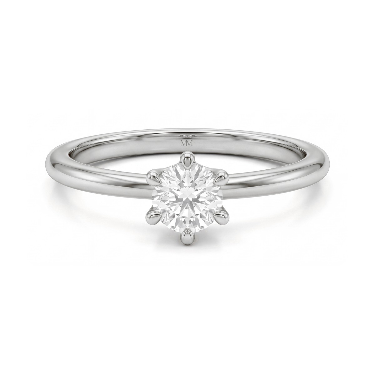 Lily - ronde moissanite solitair ring in een tulpzetting