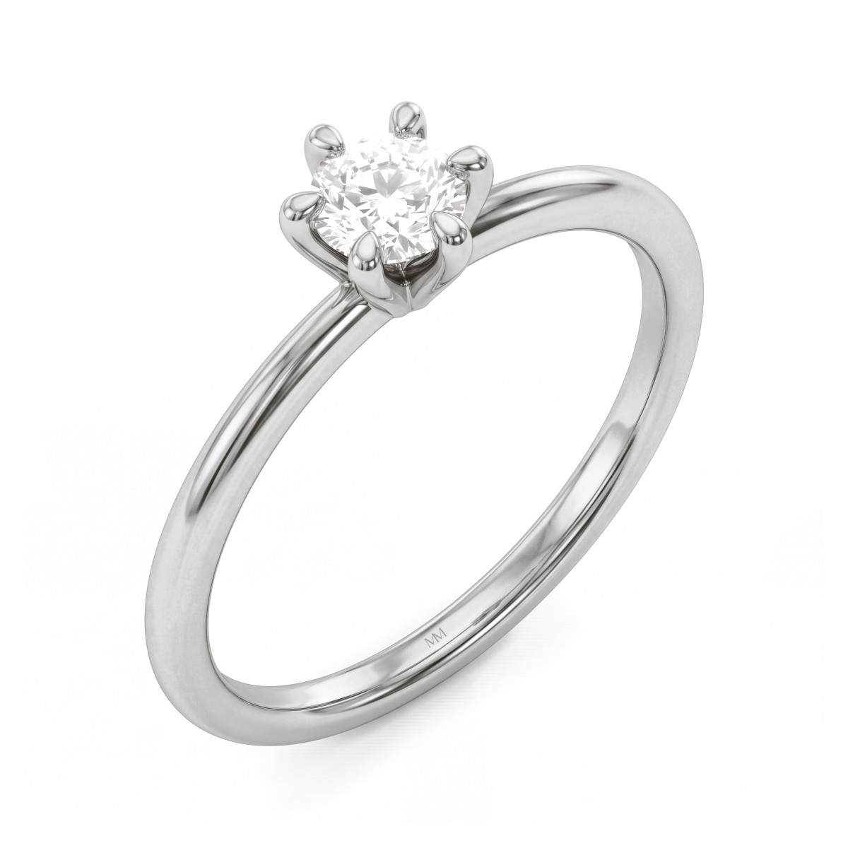 Lily - ronde moissanite solitair ring in een tulpzetting