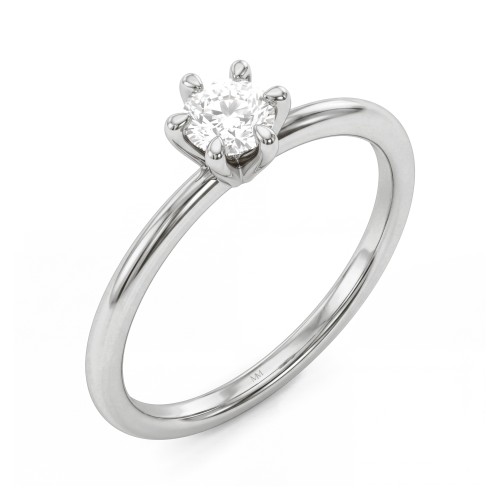 Lily - ronde moissanite solitair ring in een tulpzetting