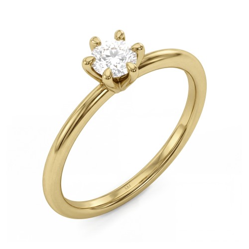 Lily - ronde moissanite solitair ring in een tulpzetting