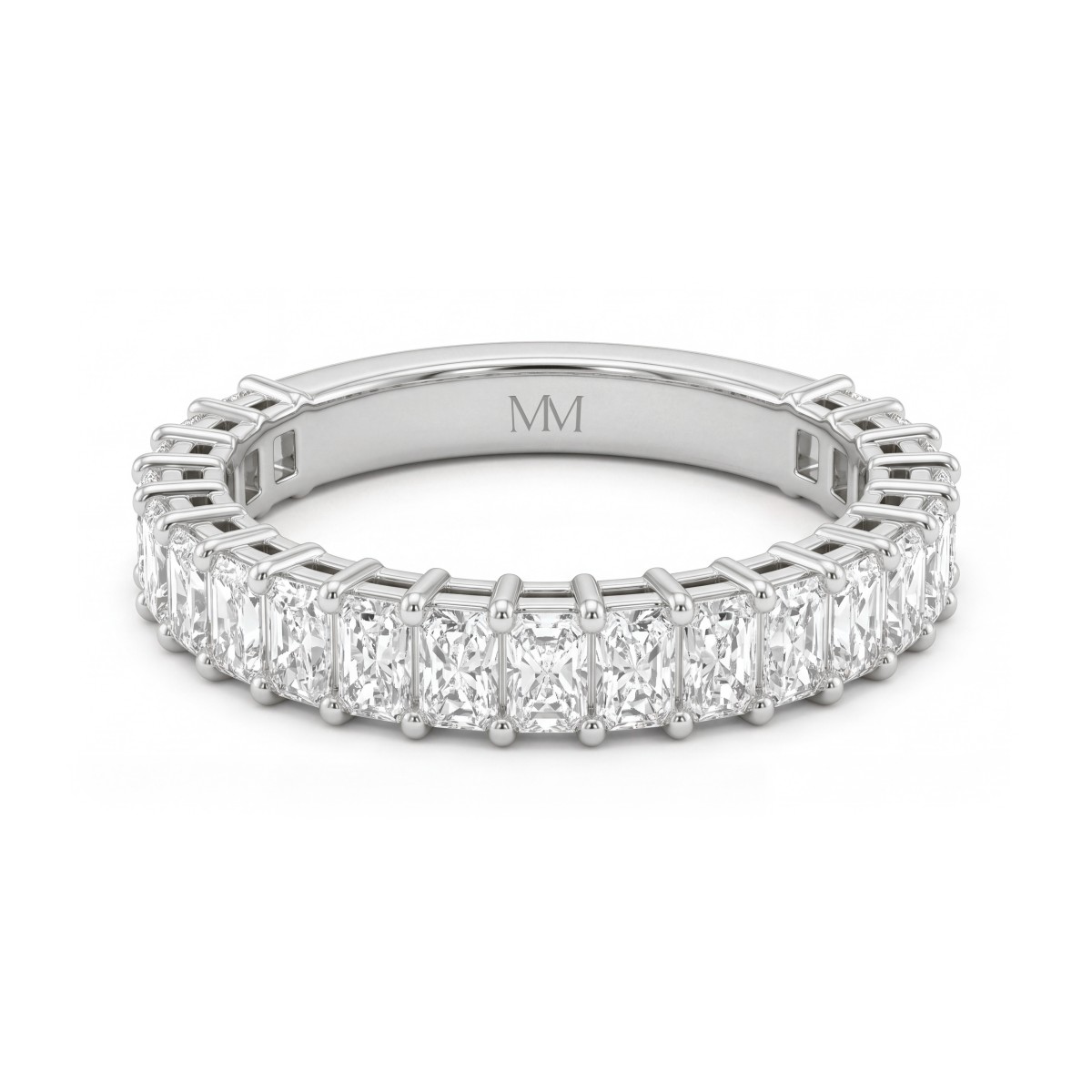 Radiline - radiant moissanite driekwart bezette eternity ring