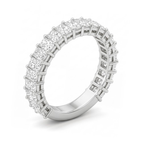 Radiline - radiant moissanite driekwart bezette eternity ring