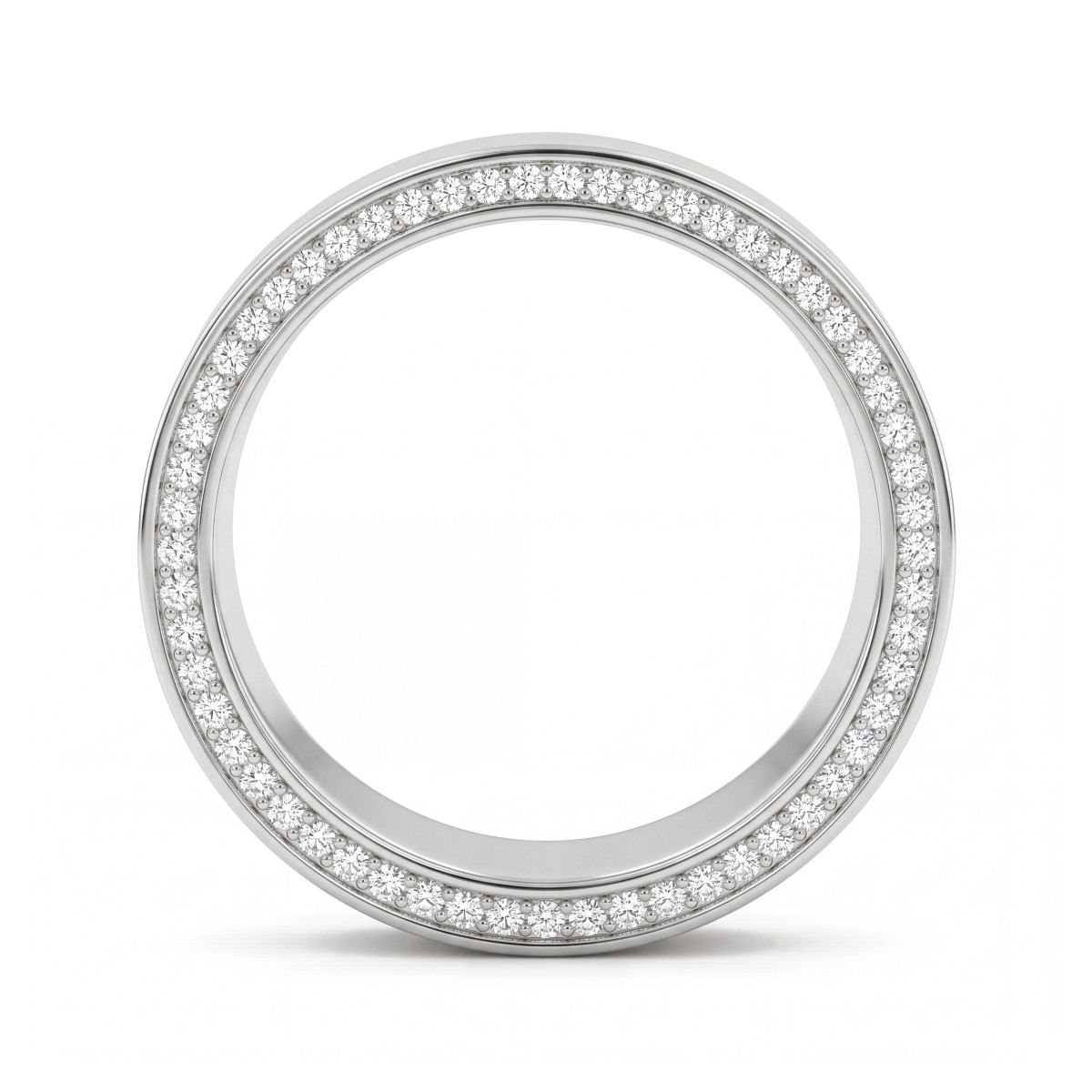 Horizon - moissanite trouwring voor heren met pavé randen