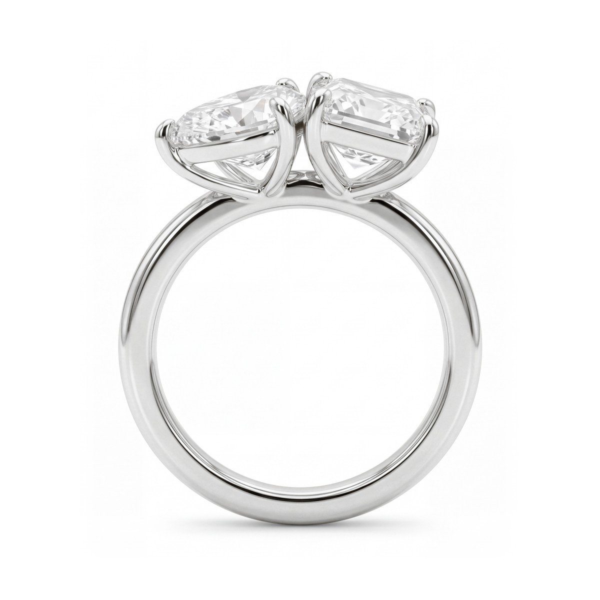 Concordia - moissanite toi et moi ring met peervormige en radiant stenen