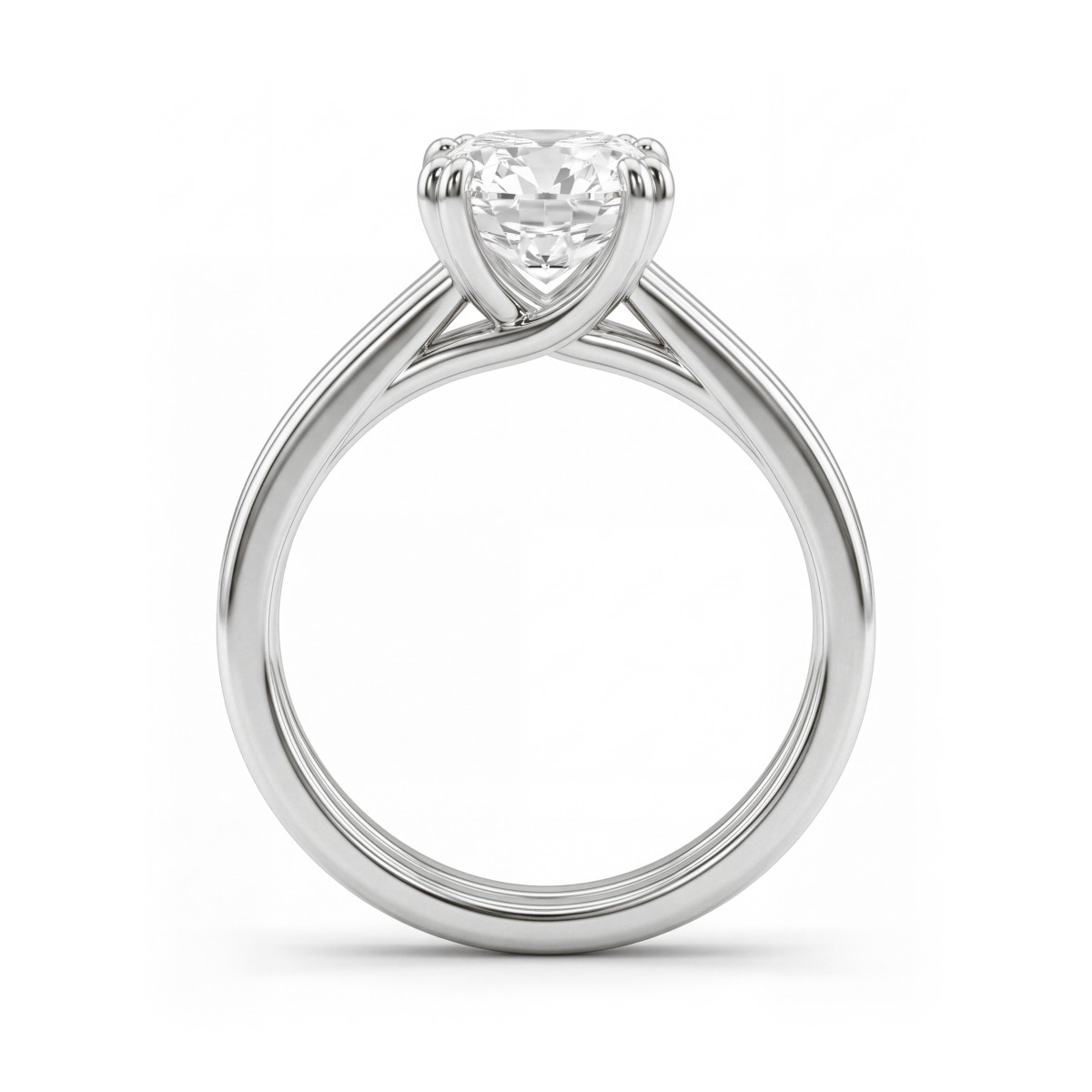 Entwine - cushion moissanite verlovingsring met dubbele gekruiste ringband