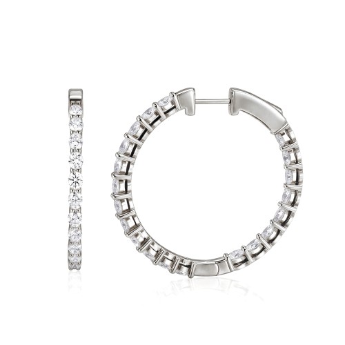 Luminette - Ovaal Geslepen Moissanite Oorringen met Gedeelde Klauwzetting