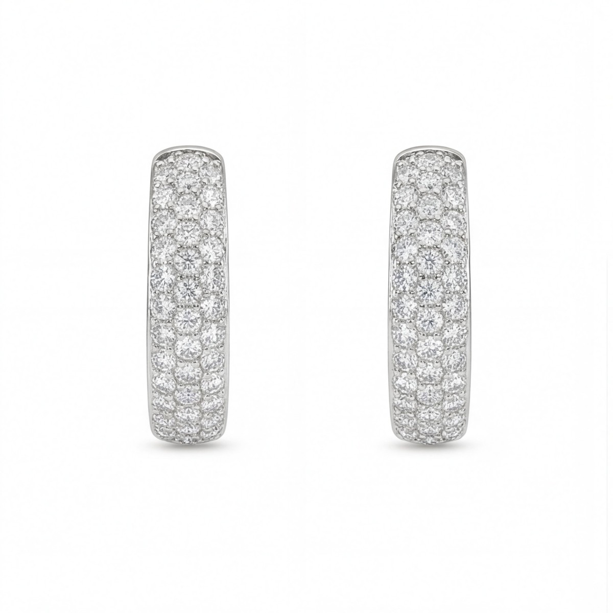 Glintique - Pavé Gezet Moissanite Huggie Oorringen Met Scharniersluiting