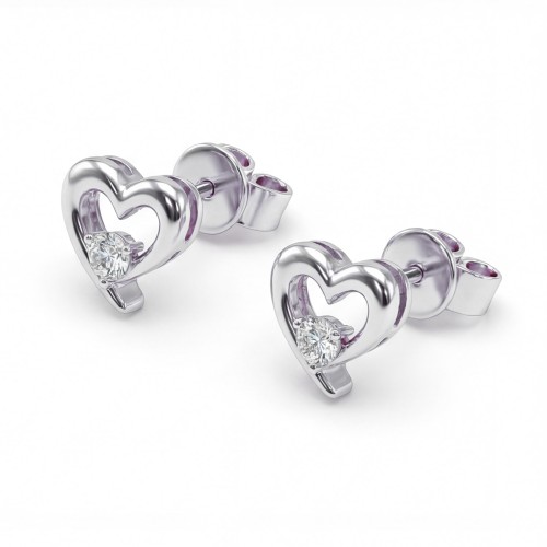 Essence - Moissanite Hart Oorbellen