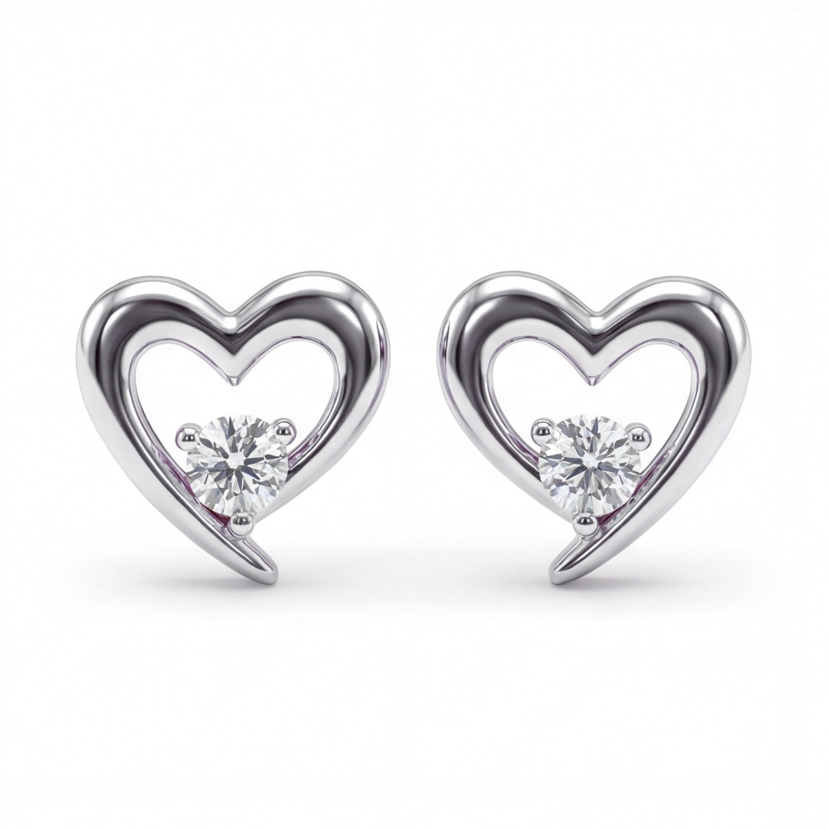Essence - Moissanite Hart Oorbellen
