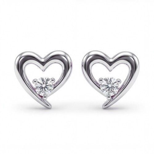 Essence - Moissanite Hart Oorbellen
