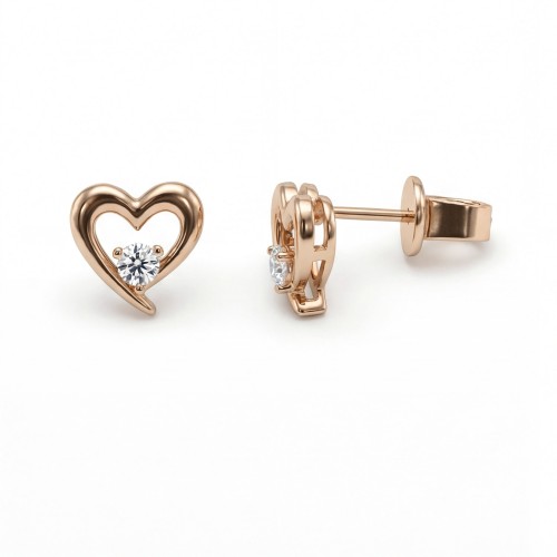 Essence - hartvormige moissanite oorbellen