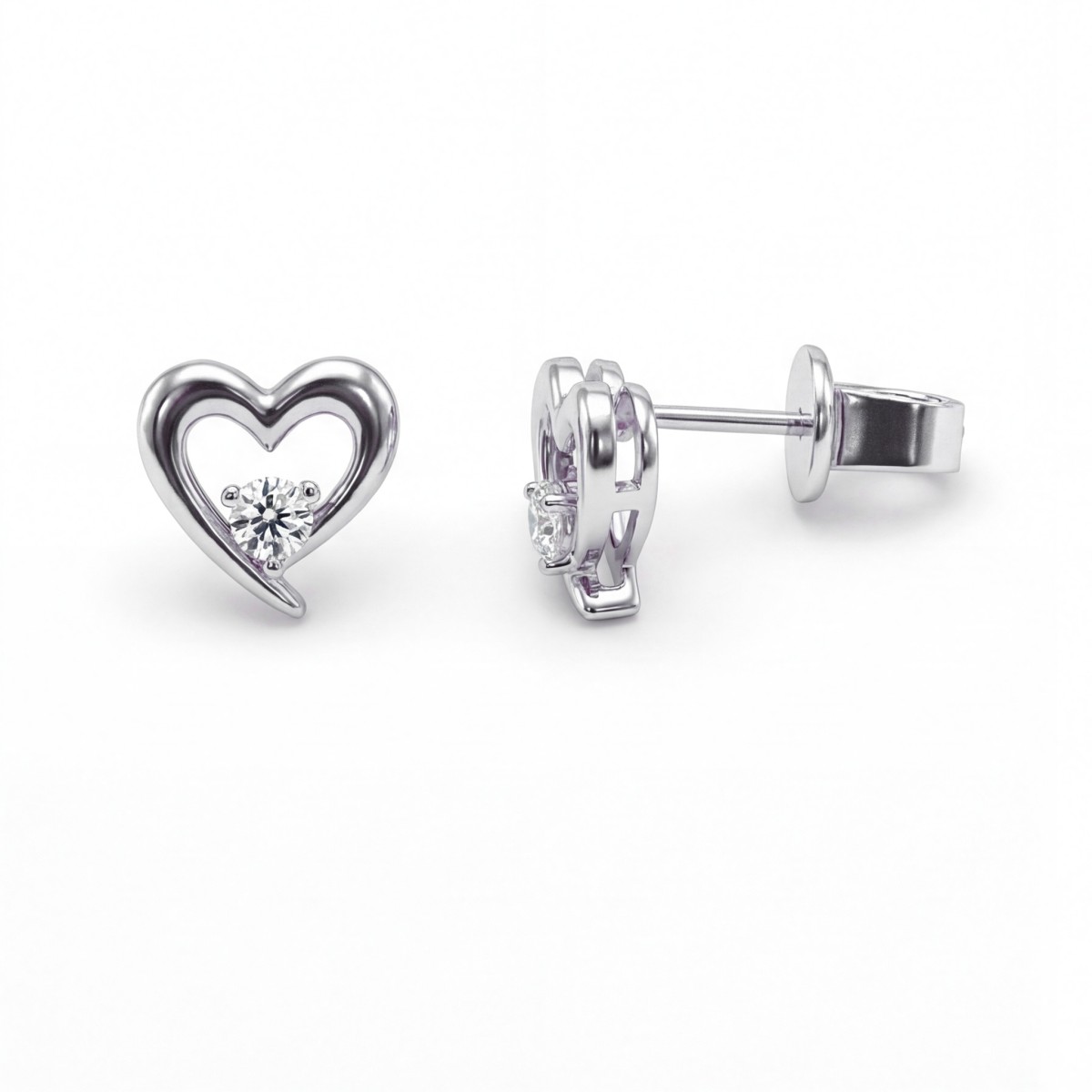 Essence - Moissanite Hart Oorbellen