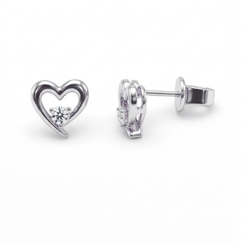 Essence - Moissanite Hart Oorbellen