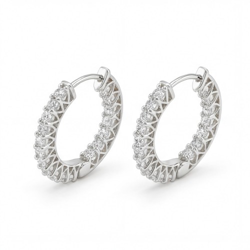 Pristine - Moissanite Petite Hoop Huggie Oorbellen