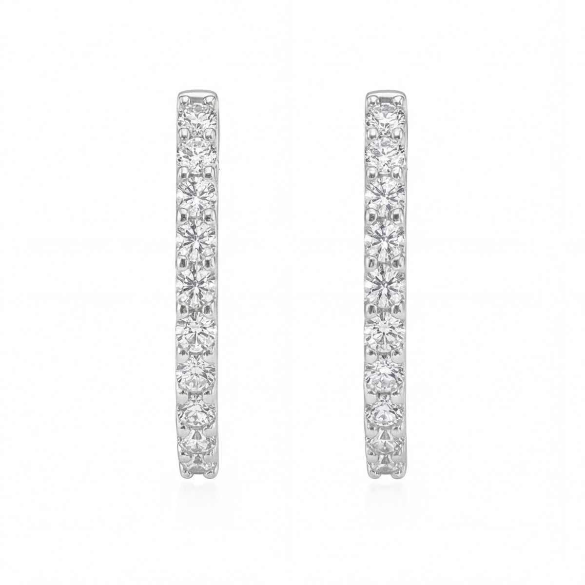 Pristine - Moissanite Petite Hoop Huggie Oorbellen