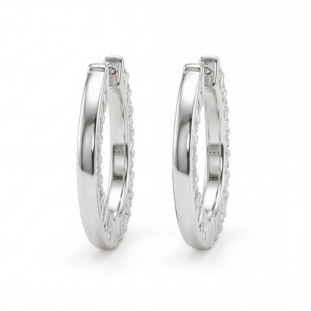 Pristine - Moissanite Petite Hoop Huggie Oorbellen