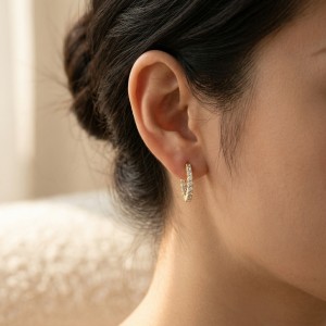 Moissanite huggie oorbellen