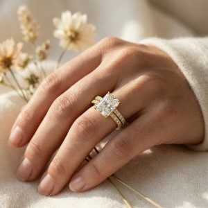 Moissanite trouwring sets