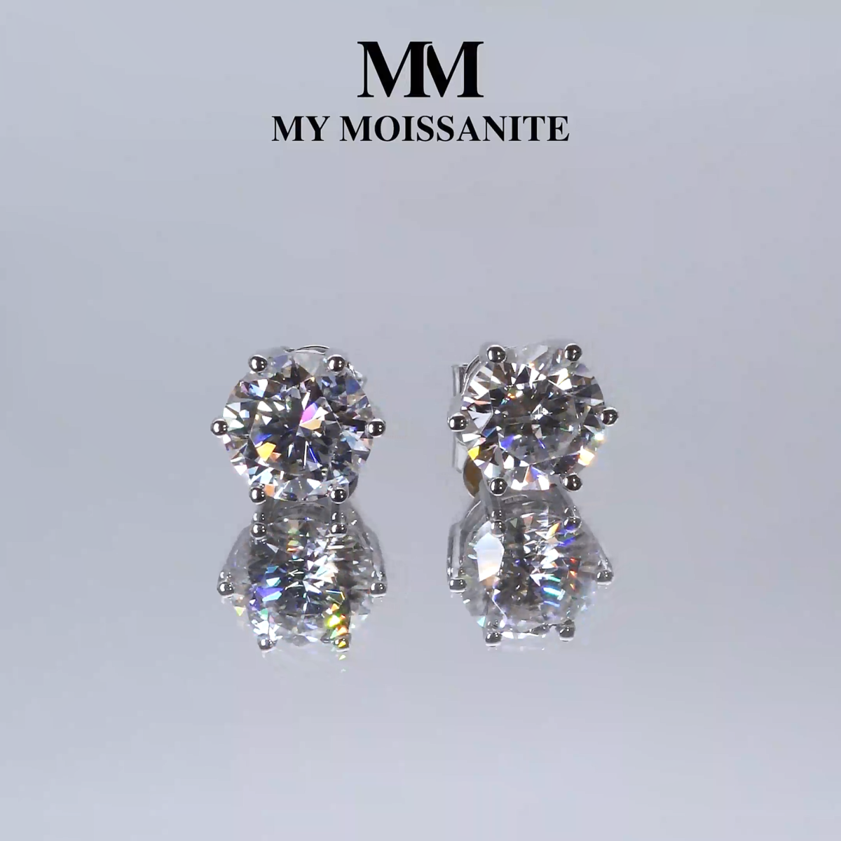 Sirius - Klassieke Zespotige Moissanite Oorknopjes