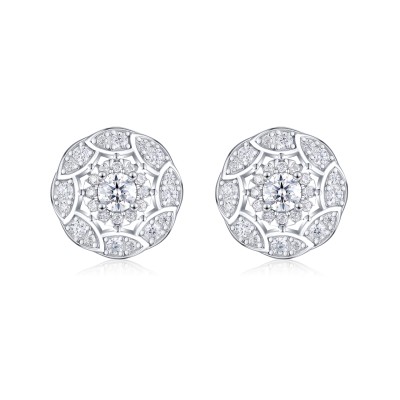 Zilveren moissanite oorbellen