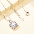 Flora - Klaver Ontwerp Moissanite Hanger met Pavé Accenten