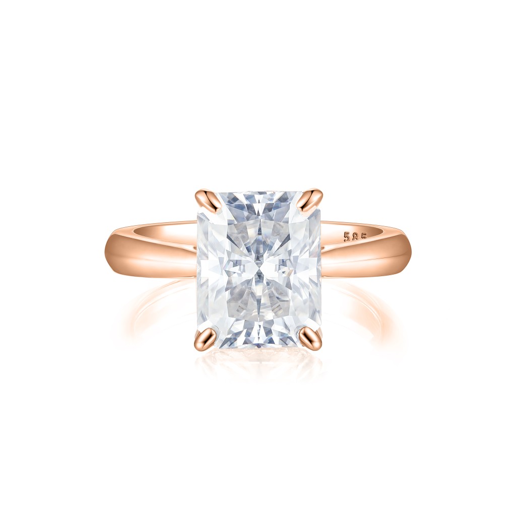 Luminara - Radiant Moissanite Verlovingsring met Hidden Halo