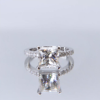 Celestia - Princess Moissanite Ring Met Pavé Zijstenen