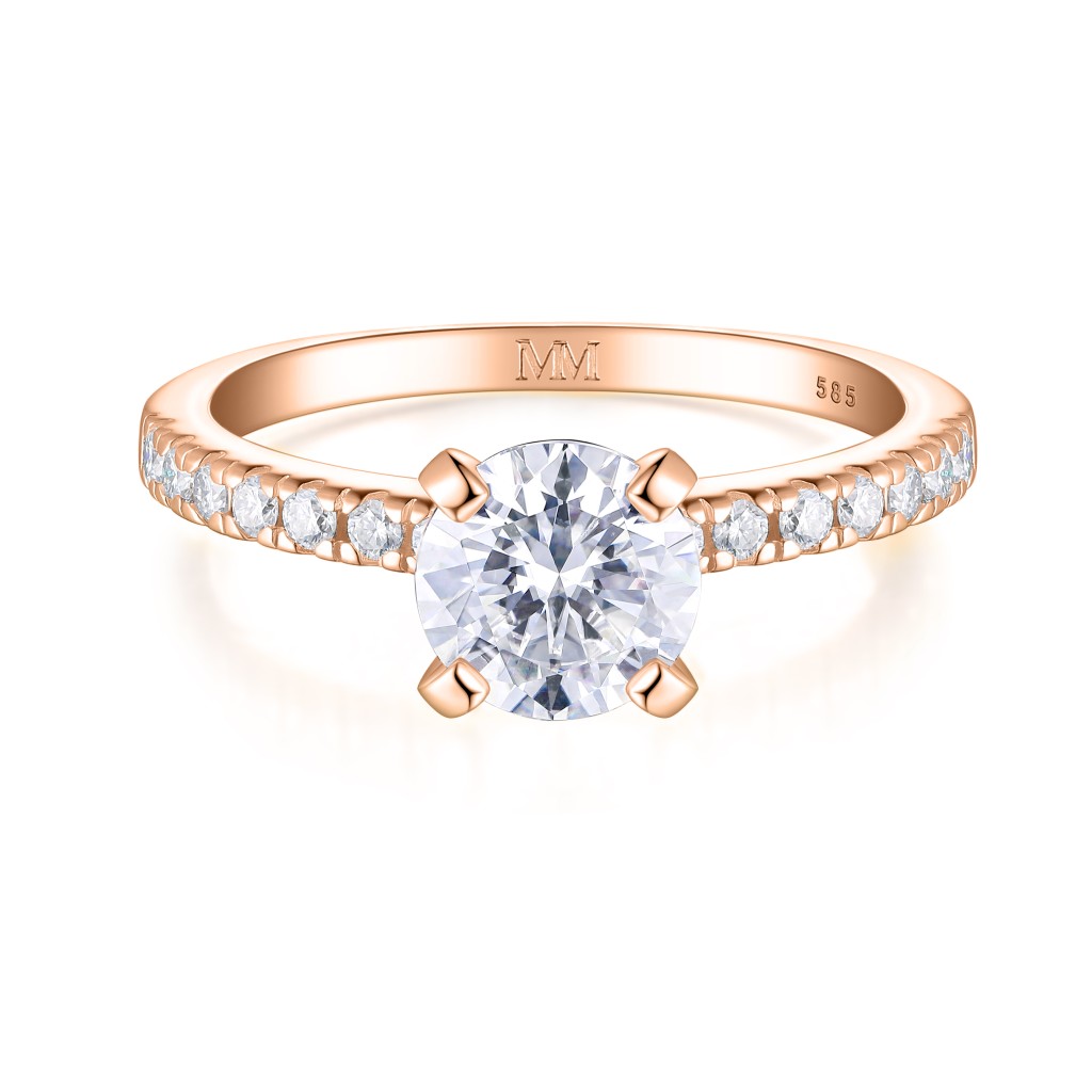 Finesse - Moissanite Verlovingsring met Zijstenen