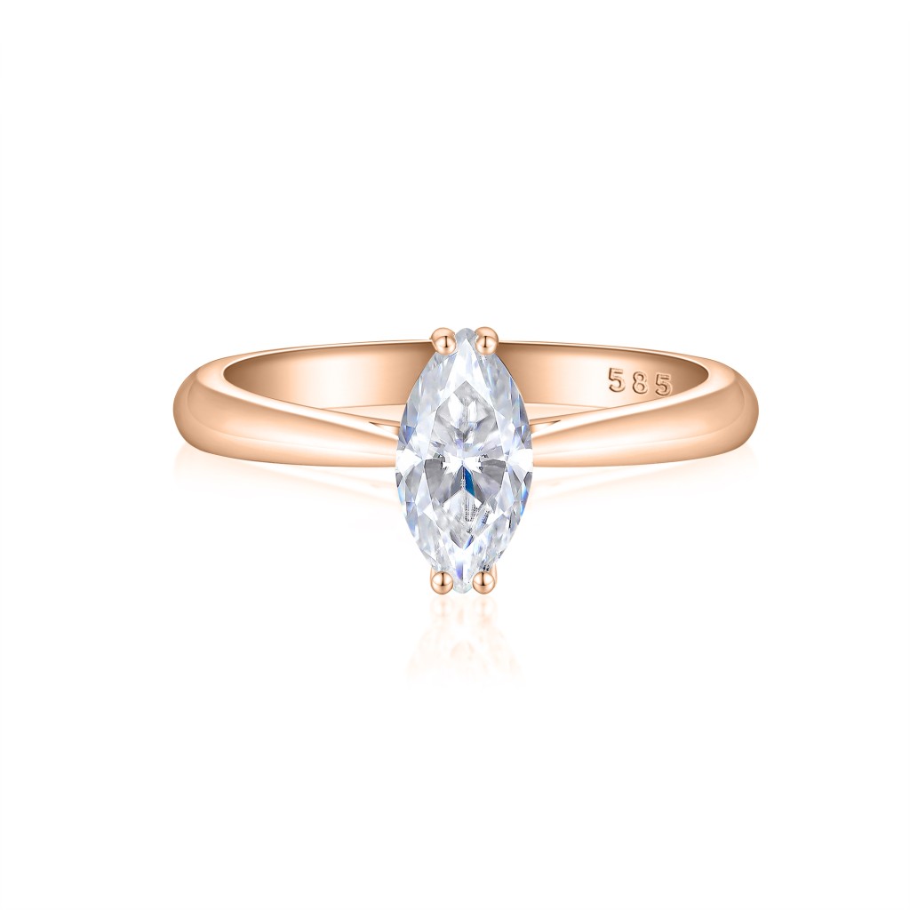 Liana - Marquise Solitair Moissanite Ring