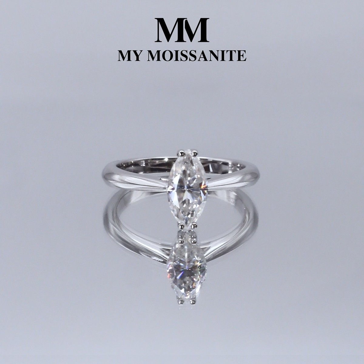 Liana - Marquise Solitaire Moissaniet Ring