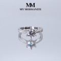 Sophia ring - moissanite verlovingsring met pavé zijstenen