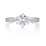 Sophia - Moissanite Verlovingsring met Pavé Zijstenen