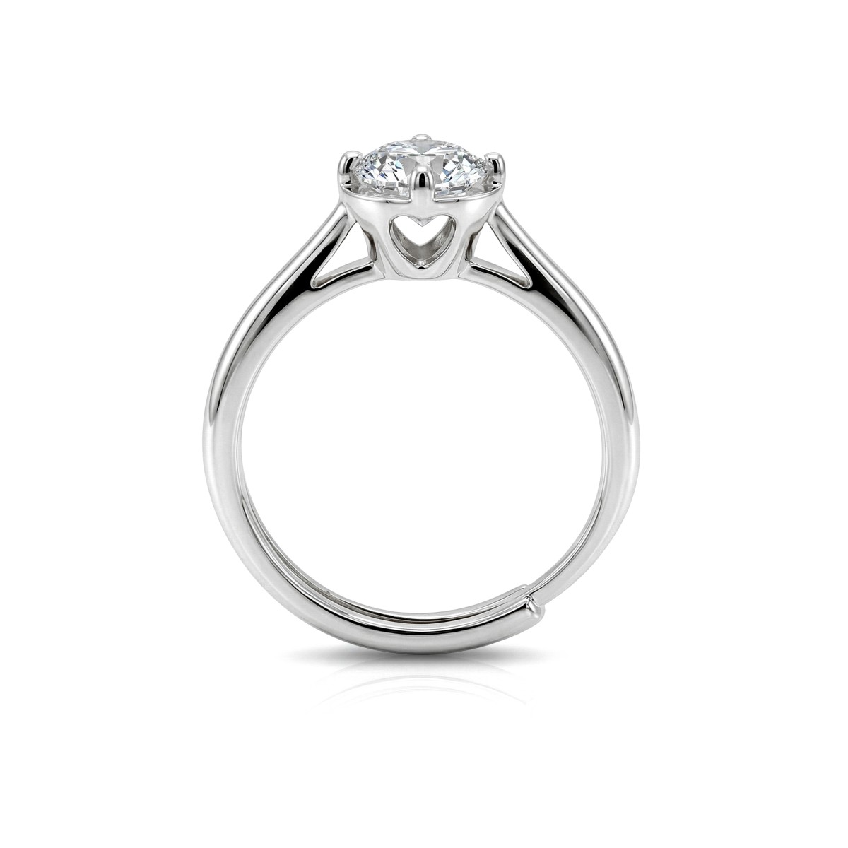 Unum - verstelbare ring met solitaire moissaniet