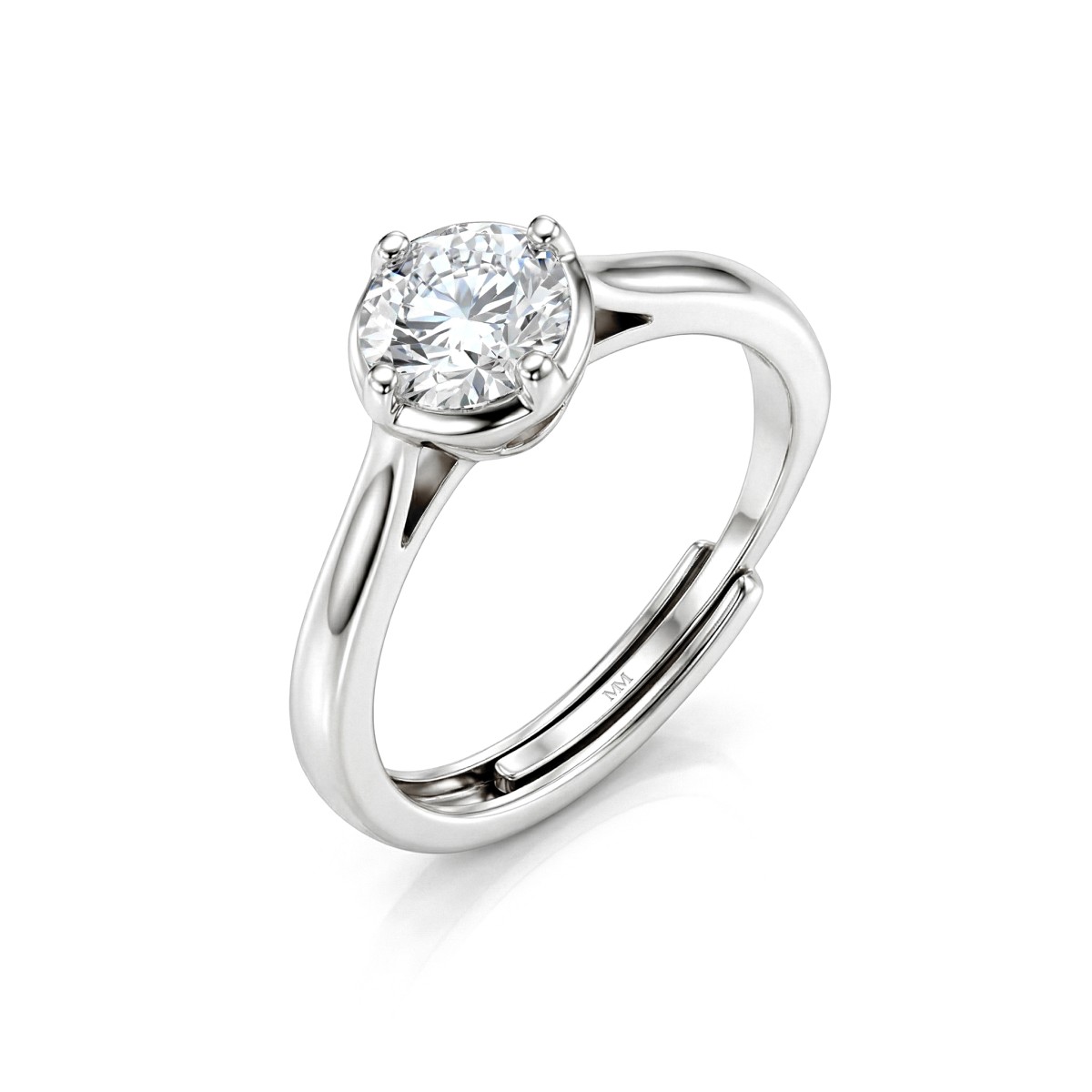 Unum - verstelbare ring met solitaire moissaniet