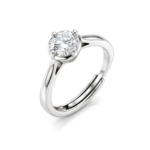 Unum - Verstelbare Solitair Moissanite Ring
