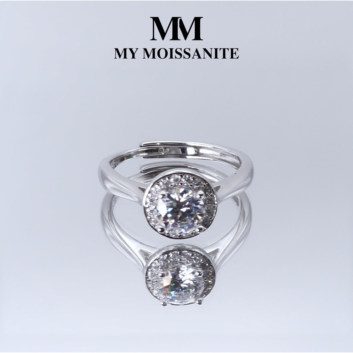 Flexa - Verstelbare Halo Moissaniet Ring