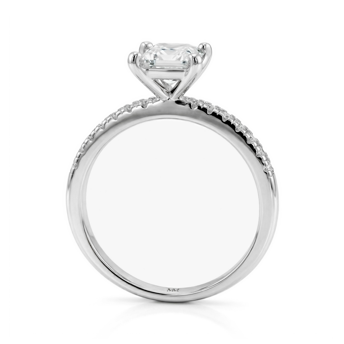 Celestia - Princess Moissanite Ring Met Pavé Zijstenen