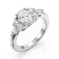 Lustrina - Ovale Moissanite Ring met Schitterende Accenten