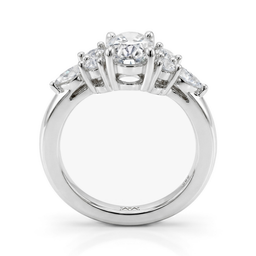 Lustrina - Ovaal Moissanite Ring met Schitterende Accenten
