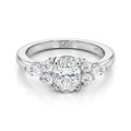 Lustrina - Ovale Moissanite Ring met Schitterende Accenten