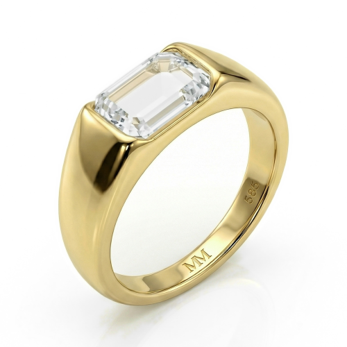 Portraitix - portrait cut moissanite herenring