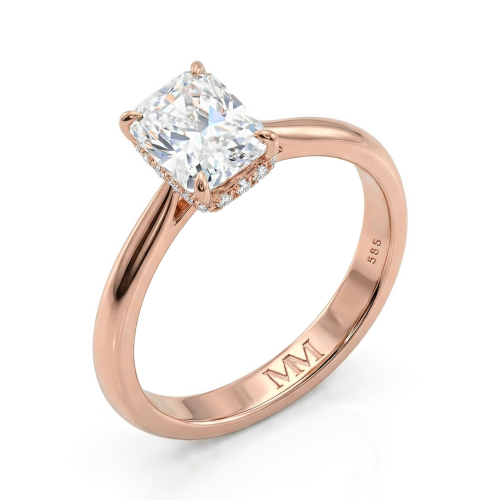 Luminara - Radiant Moissanite Verlovingsring met Hidden Halo