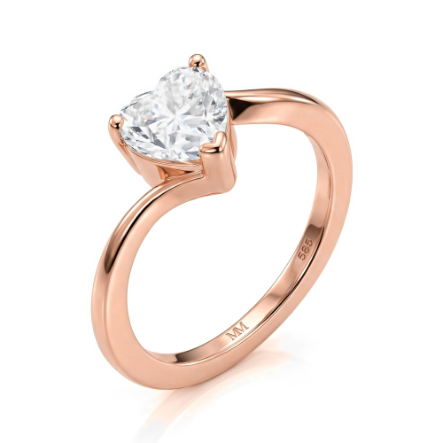 Amora - Hart Solitair Moissanite Ring