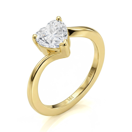 Amora - hartvormige moissanite solitair ring