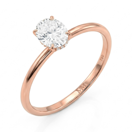 Mystique - Ovale Solitaire Moissanite Ring met Hidden Halo | Wedfit