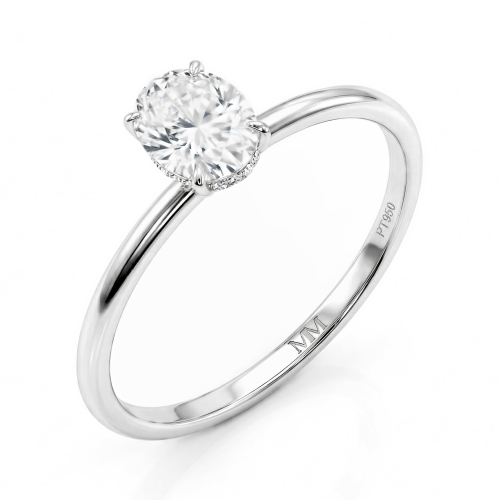 Mystique - Ovale Solitaire Moissanite Ring met Hidden Halo | Wedfit