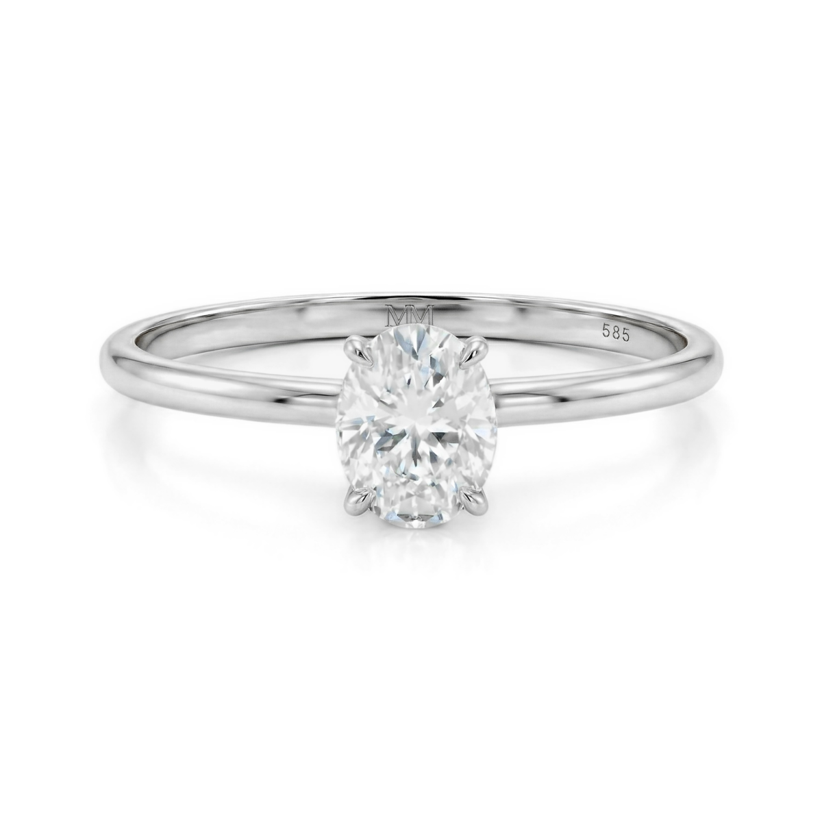 Mystique - Ovale Solitaire Moissanite Ring met Hidden Halo | Wedfit